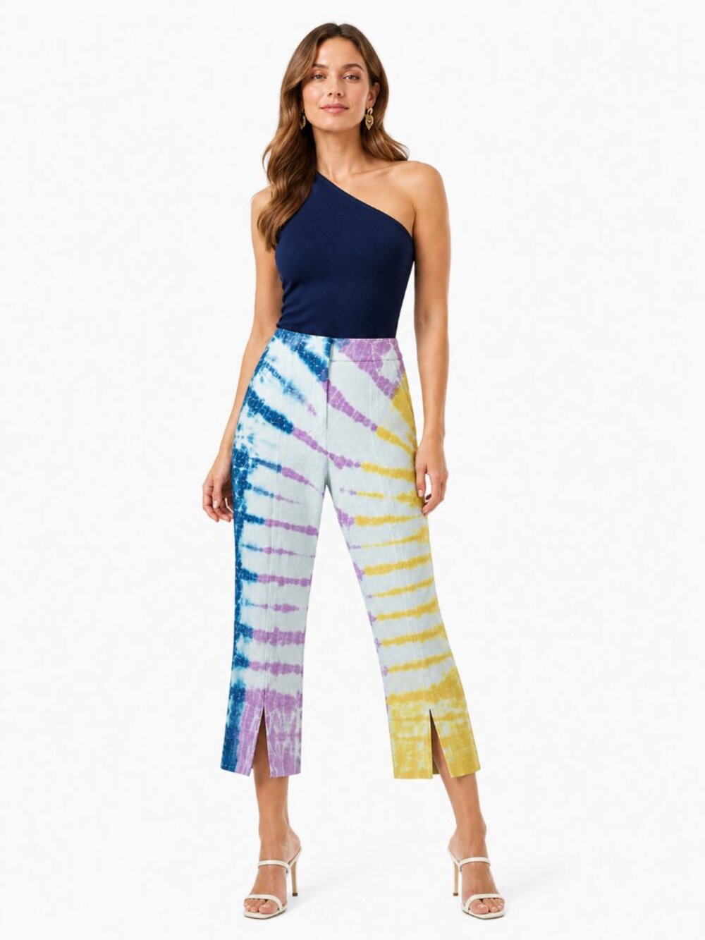 Trina Turk North Beach Tie Dye Resort Pants Size 6 White Multicolor Summer